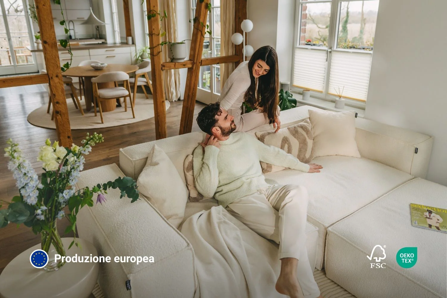 Divano modulare Harvey 4 posti a L con funzione letto - Image 3