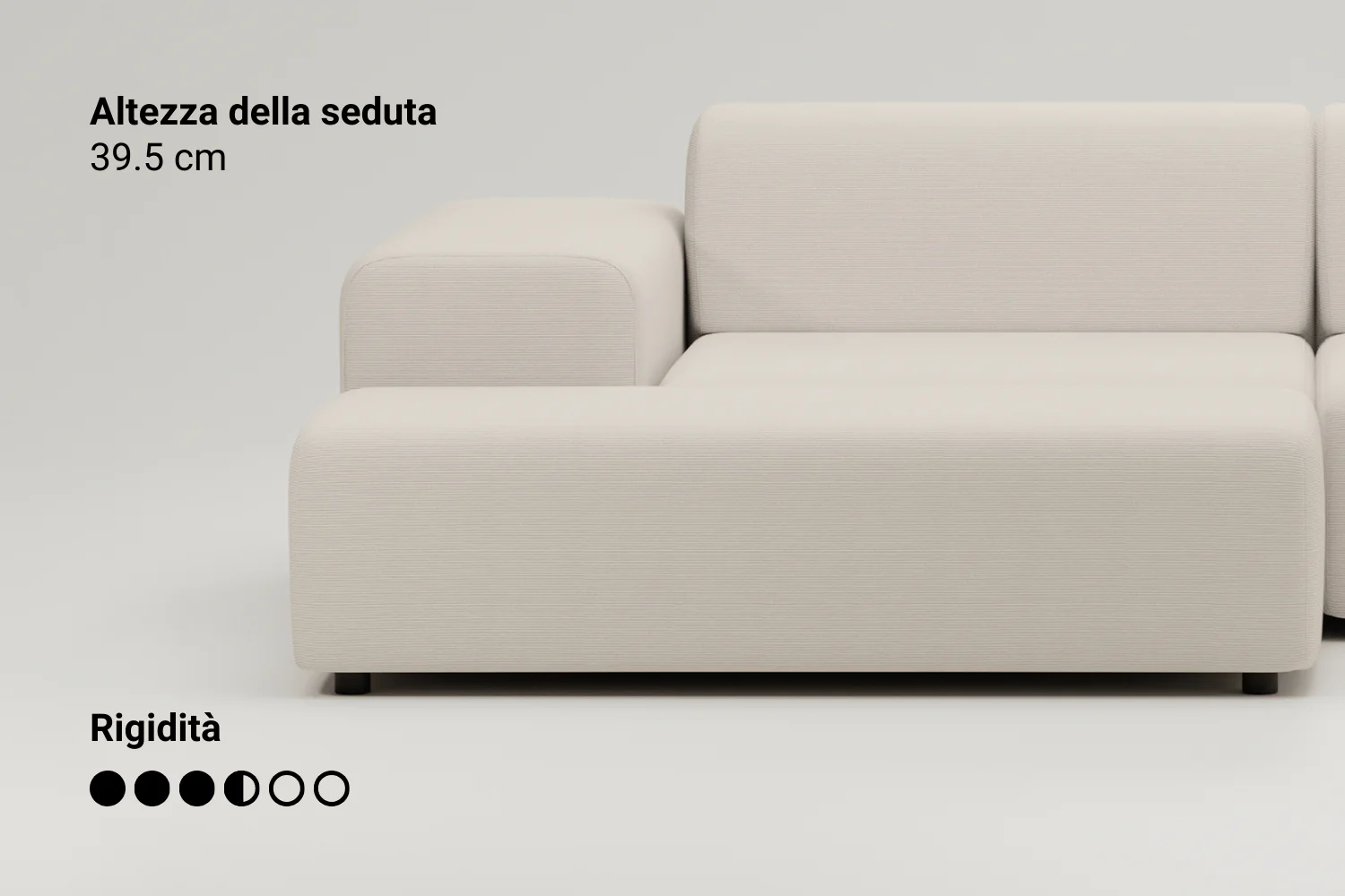 Divano angolare modulare Nina a 4 posti Mini con funzione letto - Image 6